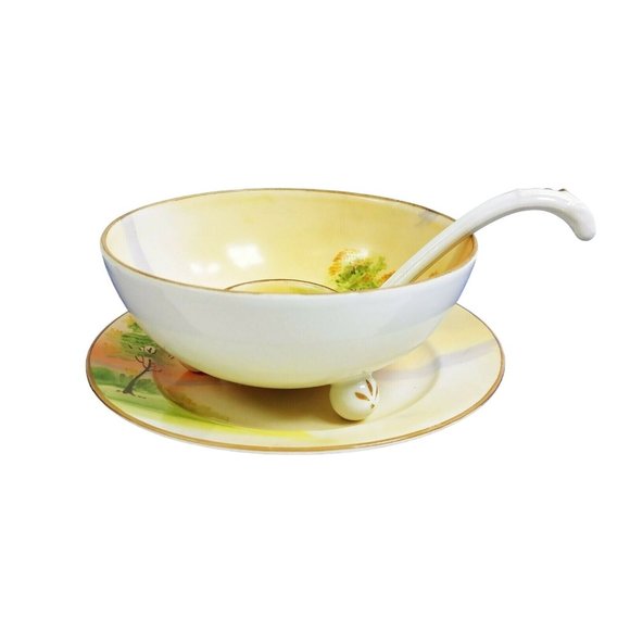 Nippon 3 Piece Mayo Set Hand Painted - Picture 4 of 7